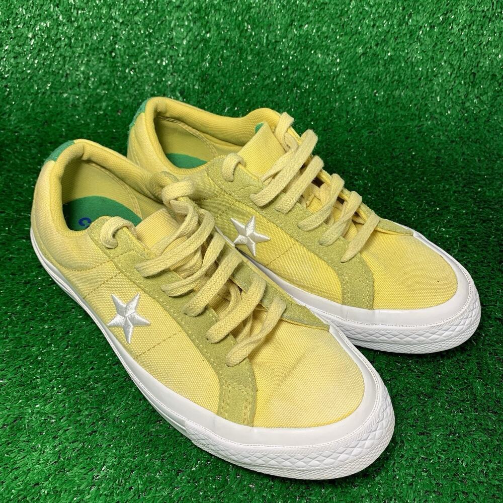 Converse One Star Low Top 260596C Yellow Green White Kids Size 4.5